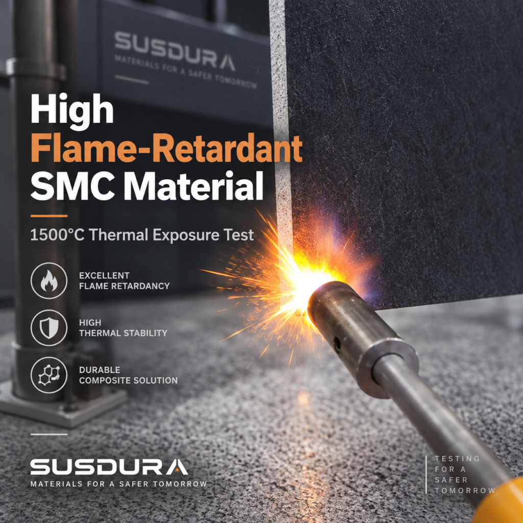 From resin formulation to 1500°C thermal exposure testing, see how SUSDURA develops custom high flame-retardant SMC for demanding thermal environments